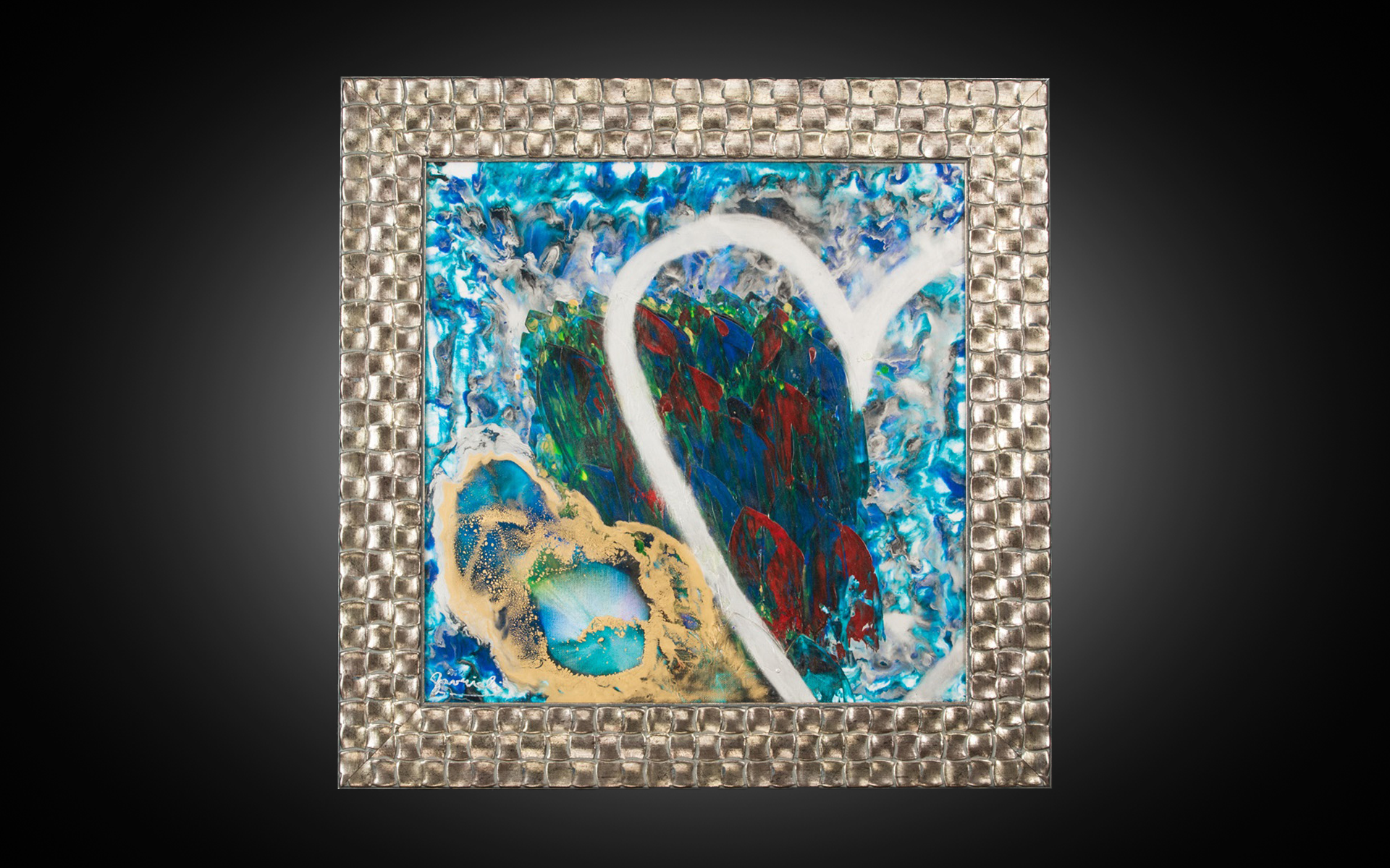 HEARTH WITH ROSES
